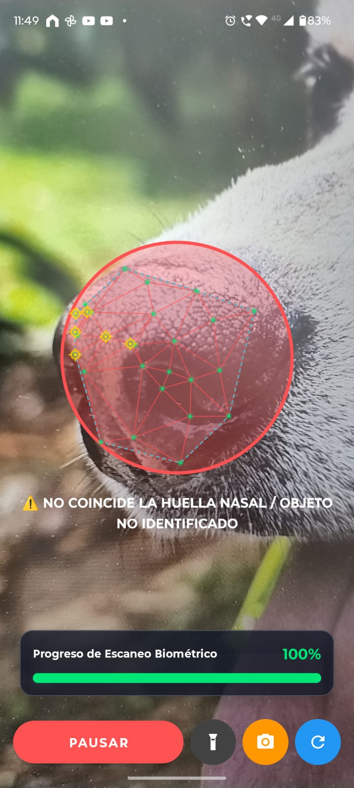 NoseID: registro no encontrado